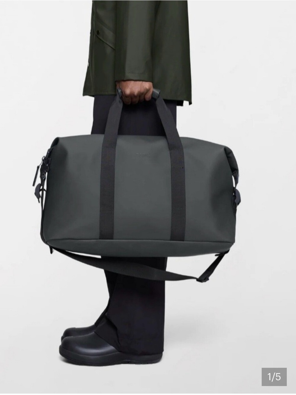 RAINS Large Dark Gray Travel Duffle Bag - Men